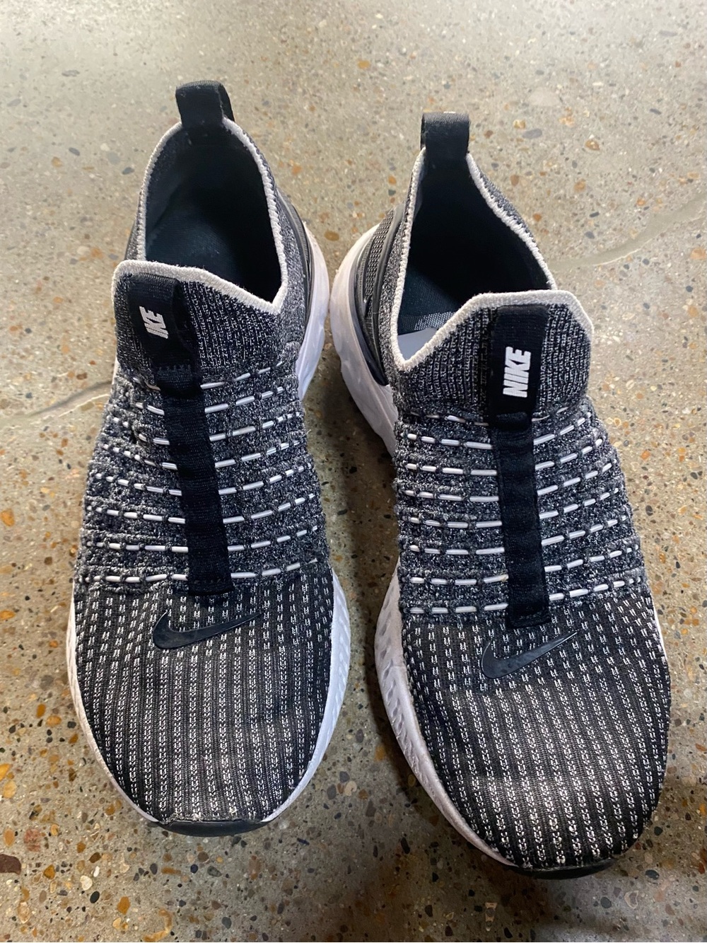 Nike Gray Black Knit Slip-On Sneakers Women’s Size 9.5 Athletic Walking Shoes